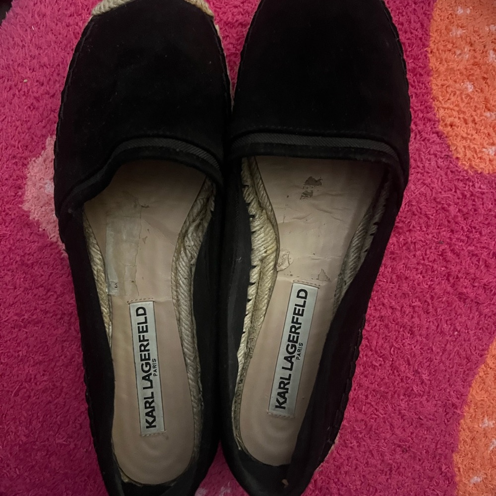 Karl Lagerfeld Black Slip-On Shoes New